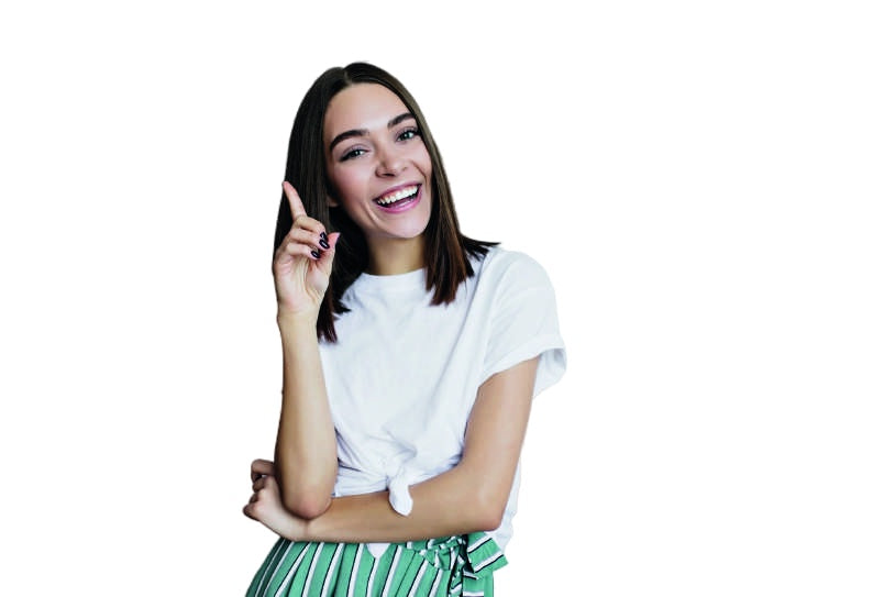 Mujer sonriente y tranquila